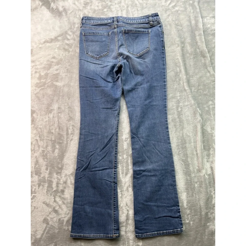 A.n.a. Jeans Bootcut Stretch Mid Rise Women Sz 28/6 Blue Whiskered Faded Western